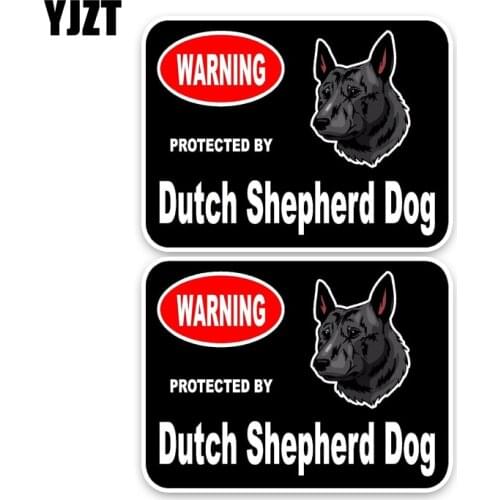 YJZT 15*11.4CM 2X Dutch Shepherd Guard Dog Car Decoration PVC Car Sticker Decal C1-4484