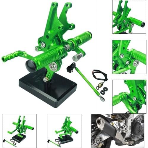 CNC Piede Del Motociclo Pioli Resto Pedali Pedane Posteriore For Kawasaki ZX14 ZZR1400 ZZR 1400 2006-2011 2007