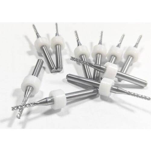 10Pcs Carbon fiber CNC tools Corn milling cutter Fishtail Overall tungsten steel Carbide micro milling cutter 1-2mm carbon cut
