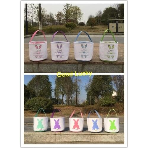 100pcs/lot Wholesale China Factory Easter Bucket For Promotion Cheap Price Rabbit Egg Baskets Bunny Ears Bag