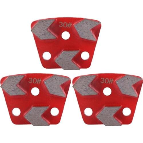 3Pcs Trapezoid Diamond Grinding Disc Pad 30 Grit Metal Bond Scraper for Grinder Floor Concrete