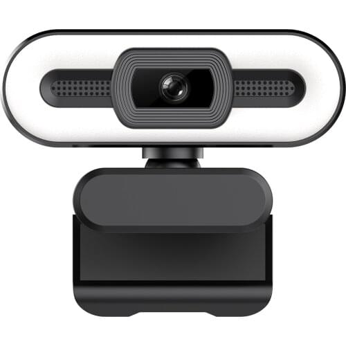 4K USB Plug and Play Webcam with Built-in Microphone Lighting for Live Stream Video Call Video Conference Online Teaching