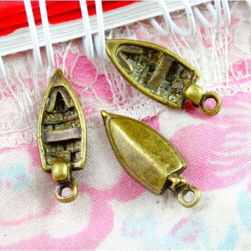 50 Pieces/lot 19*8MM Antique Bronze Plated Zinc Alloy Yacht Boat Charm Pendant Diy Necklace Bracelet Findings