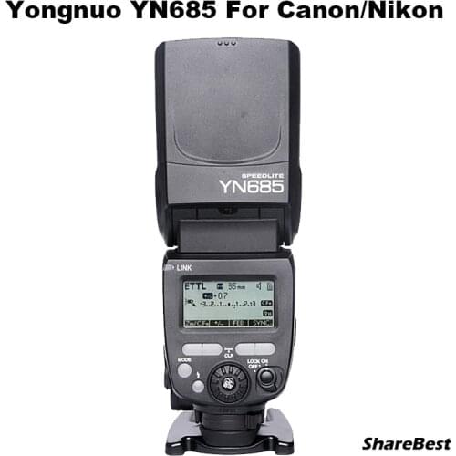 YONGNUO YN685 Wireless 2.4G HSS TTL/iTTL Speedlite Flash for Canon Nikon Support YN560IV YN560-TX RF605 RF603 II YN685C YN685N