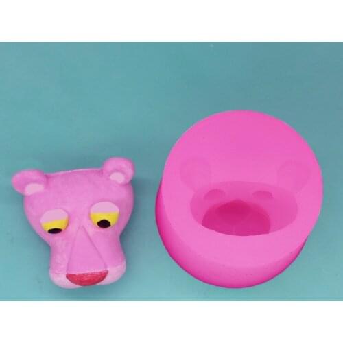 C1251 2D Naughty Leopard Aroma Gypsum Air outlet Clamp Mold Car Aroma Stone Chocolate Mould