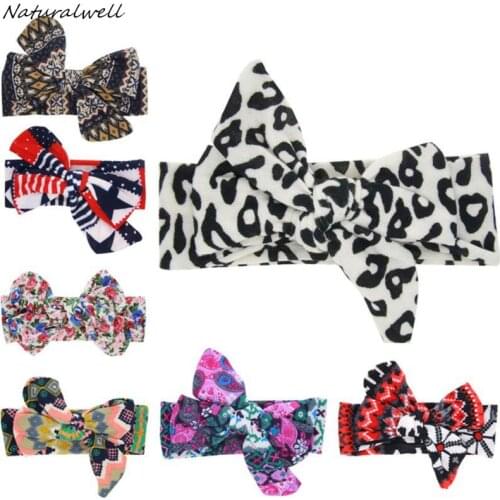 Naturalwell Kids Hairband Oversized Bow Tied turban Baby Girls head wrap Big Bow Photo prop Showers Gift Headwrap 1pc HB117
