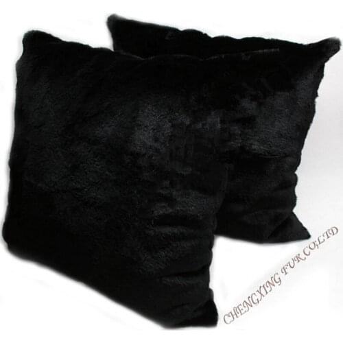 CX-D-39A 50x50cm Custom Colour Rabbit Fur Sofa Cushion Cover / Fur Pillow Coussin Decoration