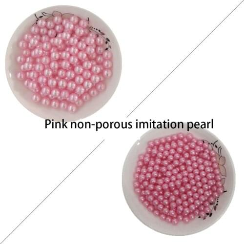 DIY pink non-porous imitation pearl ABS handmade material clothing decoration accessories jewelry round loose beads 6-10mm