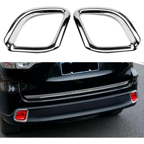 For Toyota Highlander 2014-2019 Chrome Rear Bumper Fog Light Lamp Cover Trim Car Decor Accessories