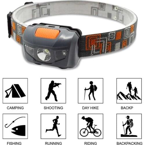 Mini Headlamp 4 Modes White Red LED Light Headlight Waterproof Portable Head Lamp AAA Forehead Torch for Camping Hiking