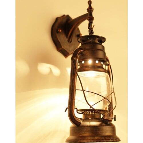 Retro Classic Kerosene Wall Lamp E27 Wall Light Portable Lights for Home Bedroom Living Room Industrial Wall Sconce Home Decor