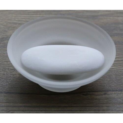 Soap Dish Round Glass Storage Box Clear Holder Accessories For Shower Bathroom Hotel Easy To Clean Exquisite Elegant Frosted