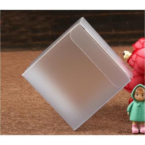 50pcs 5*5*5cm frosted plastic pvc box packing boxes for gifts/chocolate/candy/cosmetic/crafts square Matte pvc Box
