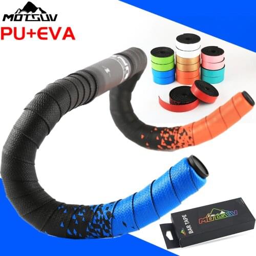 MOTSUV Road Bike Handlebar Tape Comfort antiskid EVA+PU Fixed Gear Bicycle Double color gradient Handlebar Tape