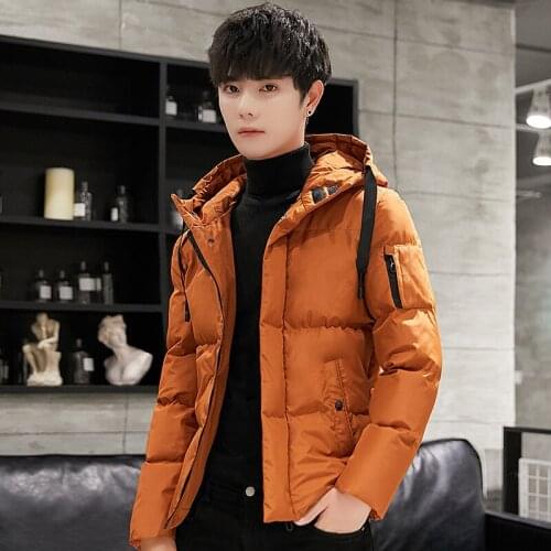 Men Winter Jacket Solid Thick Warm Hooded Parkas Mens Casual Fashion Personality Short Cotton Trend Overcoat