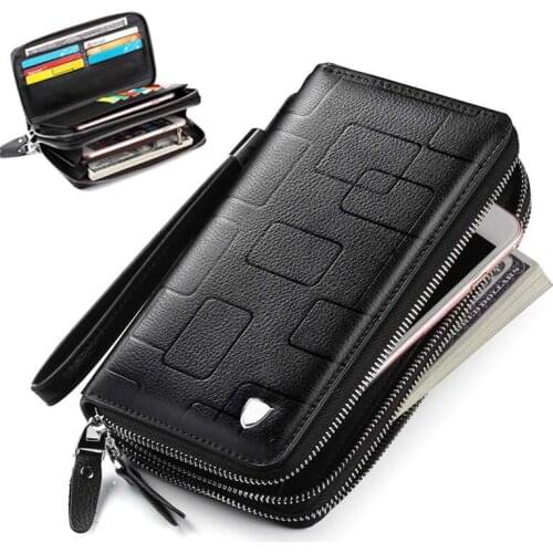 Genuine Leather Mens Wallet Woven Bag First Layer Cowhide Luxury Brand Clutch Bag Simple Fashion Wallet Large Capacity Purse