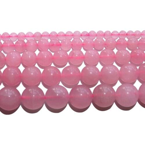 Natural Stone Rose Pink Quartz Round Beads 2 3 4 6 8 10 12 MM Pick Size For Jewelry Making DIY Bracelet Necklace Material