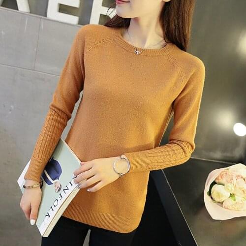 OHCLOTHING New winter dress Korean all-match college wind raglan sleeve head knit sweater cuff twist