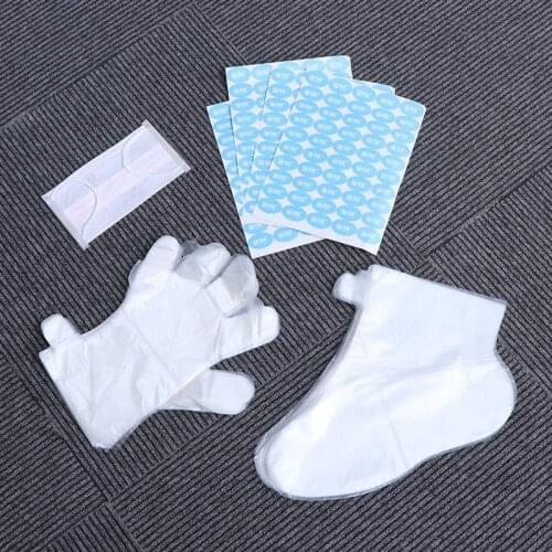 200pcs Disposable Plastic Gloves Foot Cover Long-Cylinder Gloves Skin Care Tools For Pedicure Plastic Gloves And Foot Covers
