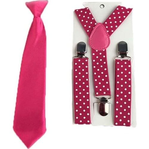 Ties Suspenders Elastic Children Necktie Boys Adjustable Braces Kids Wedding Set Y Back NeckTie Polka Belts Prom