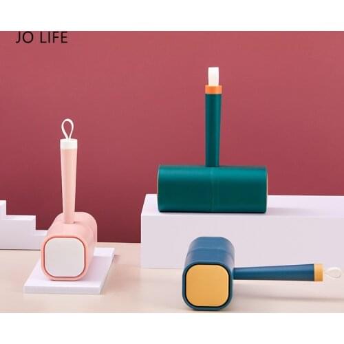 JO LIFE Rectangular Sticky Paper Roller Dust Paper Replaceable Adhesive Tearable Clothes Lint Brush Hair Remover