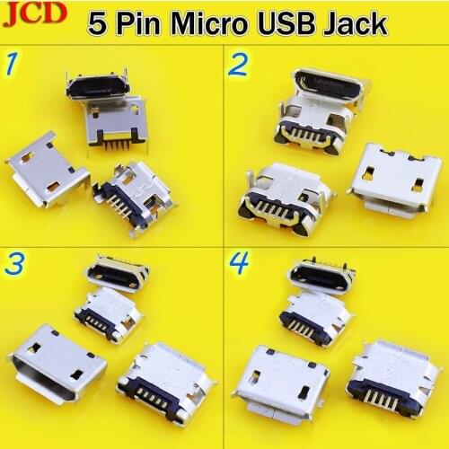 JCD Micro USB Connector dc jack 5 pin V8 port charging data plug socket for Lenovo for Huawei for ZTE for Huawei mobile,tablet
