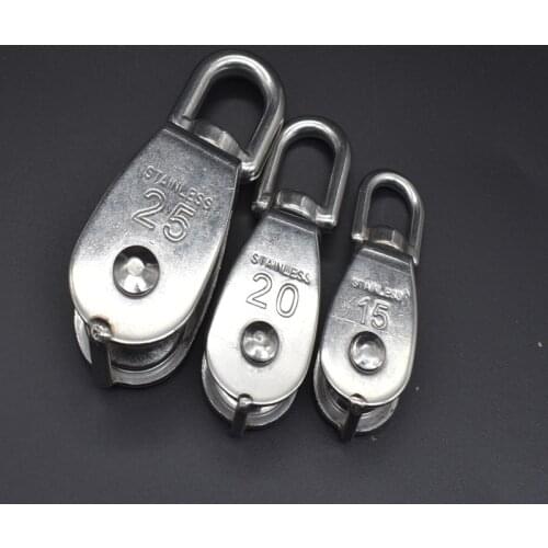 M15 M20 M25 M32 Pulley Block Heavy Duty Steel Single Wheel Swivel Lifting Rope Pulley Block