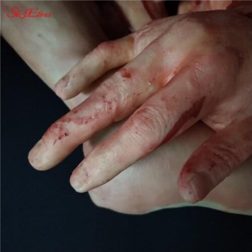 Horror Halloween Decoration Broken Finger Hand Foot Blood Latex Severed Bloody Limbs Hand Novelty Dead Broken Hand Gadgets 5z