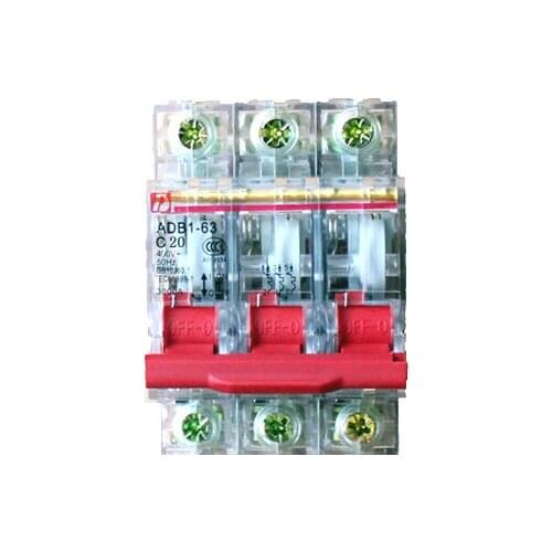 Tak DZ47-3P C20A short circuit protection switches on small open/DZ47-63 three-phase three-line transparent