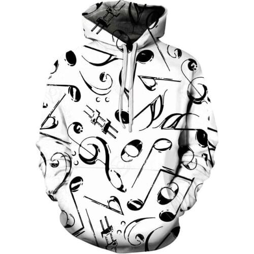 2021 NEW FASHION MEN WOMEN Black Musical Notes HOODIE 3D Hoodie Sweatshirts Pullovers Autumn Tracksuit Winter Loose Thin Hoody