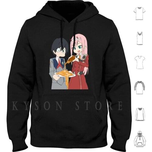 Darling In The Franxx-Hiro And Zero Two Hoodie long sleeve Cotton Anime Darling In The Franxx Zero Two 002 Hiro
