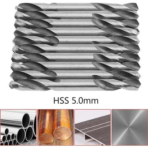 10Pcs 5mm HSS Double Ended Spiral Torsion Drill Tools Drill Set
