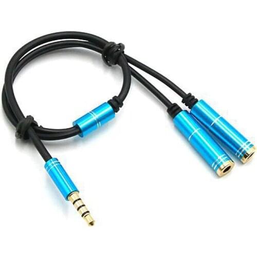 10pcs colourful 3.5mm 1 in 2 couples audio line Earbud Headset Headphone Earphone Splitter For pad Phone Android Mobile MP3 MP4