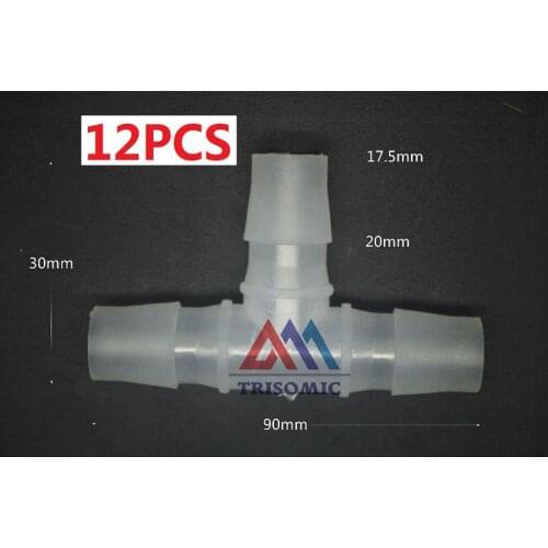 12 pieces 17.5mm T tpye equant Connector Equal Tube Joiner Material PP Plastic Fitting Fish Tank Airline Aquarium