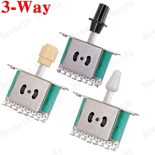 3 Pcs 8Pin TL Electric Guitar 3 Way Lever Switches Selector - 3 kind Shape knob