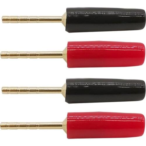 4Pcs Black & Red Straight Pin 2mm Banana Plug Adapter 2 mm Banana Terminals Audio Speaker Plugs Wiring Connector