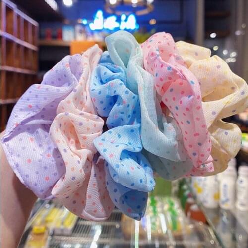 5pcs Women Colorful Spots Hair Bands Headband Elastic Rubber Bands Scrunchie Girls Cute Ponytail Holder Fashion Hair accessories