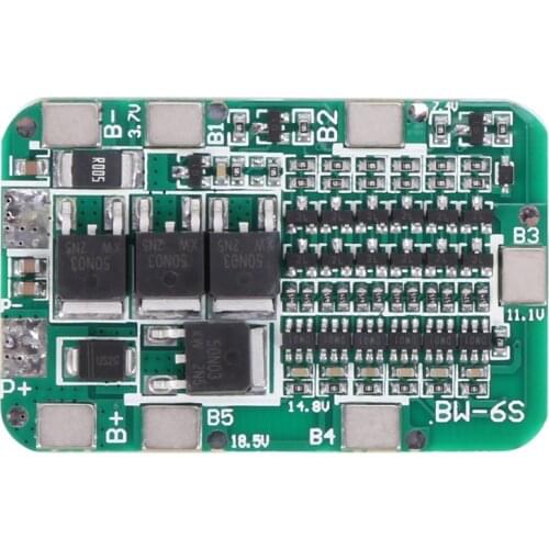6S 15A 24V PCB BMS Charger Protection Board for 6 18650 Li-Ion Lithium Battery Cell Module DIY Kit
