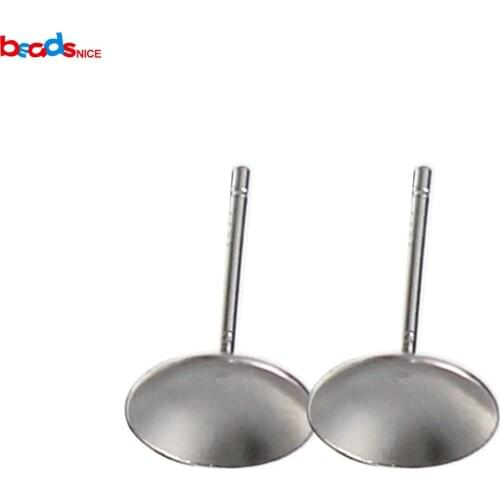 Beadsnice 925 Sterling Silver Stud Earrings Round Cabochon Settings for Earring Jewelry Making ID36119