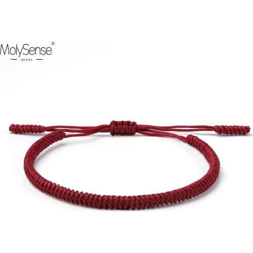 MolySense Tibetan Buddhist Love Lucky Charm Tibetan Bracelets & Bangles For Women Men Handmade Knots Rope Buddha Bracelet