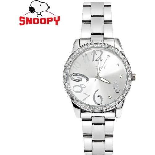 Snoopy watch fashion casual women watches stainless steel ladies watches Water Resistant Luxurious Diamonds Quartz Wristwatches