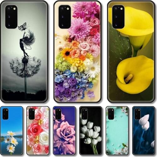 Yellow flowers Phone Case For Samsung Galaxy Note S 21 20 10 9 8 E Lite FE UW Ultra 5G PRO Black Shell Cover