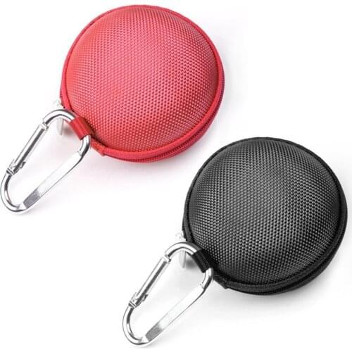 2pcs Earphone handsfree headset HARD EVA Case-Clamshell/MESH Style with Zipper Enclosure Inner Pocket+Silver Climbing Carabiner