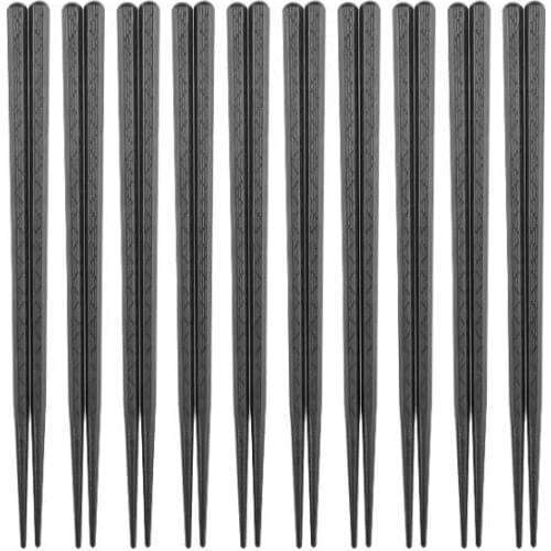 Black Chopstick Restaurant Durable Japanese Chopstick Sushi Low Price Black Alloy Chopstick Chinese Food Bulk Sale SN3882