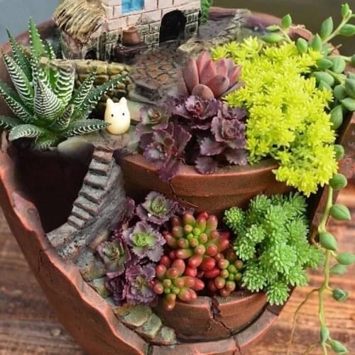 Fairy Garden Planter Flower Plant Pots with Sweet House Unique Design for Home Decoration Dropshipping