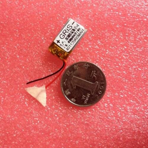 Gris 60mAh 401020 3.7V polymer lithium battery Bluetooth headset micro device smart wear Rechargeable Li-ion Cell