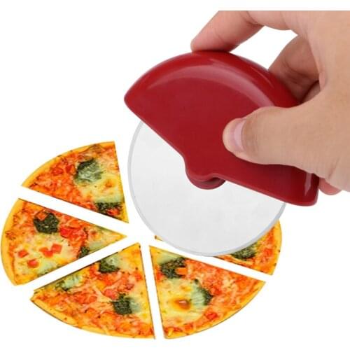 Cake Bread Cutting Tools Baking Tools Stainless Steel Pizza Wheels Knife Round Shape Pizza Cutter Plastic Handle