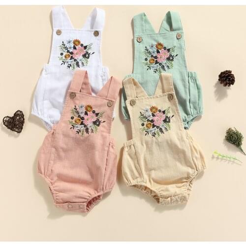 Ma&Baby 0-18M Summer Baby Girl Clothes Newborn Infant Girls Romper Jumpsuit Vintage Flower Clothes Overalls DD43