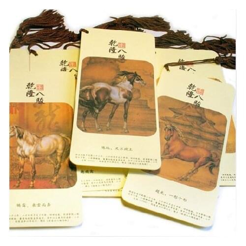 1pcs Eight Jun beautiful bookmarks 8 / set Teachers Day creative gift Chinese style classical tassel