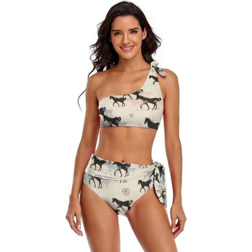 Horse Bikini Swimsuit High Cut Kawaii Swimwear Surf Teenager Hot Sale Two Piece Bathing Suit